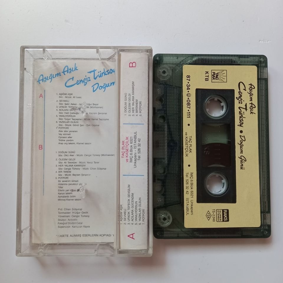 CENGİZ TÜRKSOY - AŞIĞIM AŞIK / DOĞUM GÜNÜ (1987) - KASET 2.EL