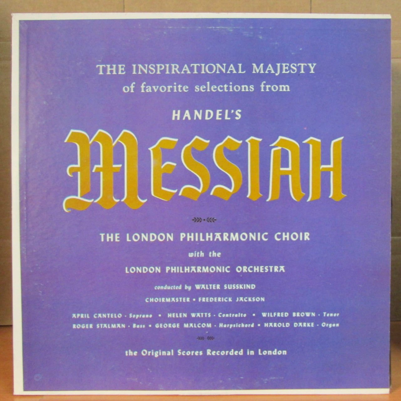 HANDEL - MESSIAH - LP 2.EL