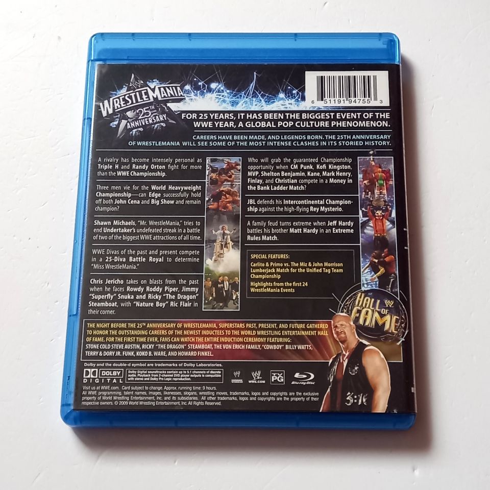 WRESTLMANIA 25TH ANNIVERSARY - 2 DİSK BLU-RAY REGION A 2.EL TR ALTYAZI YOKTUR