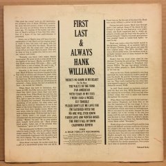 HANK WILLIAMS - FIRST, LAST & ALWAYS 2.EL PLAK