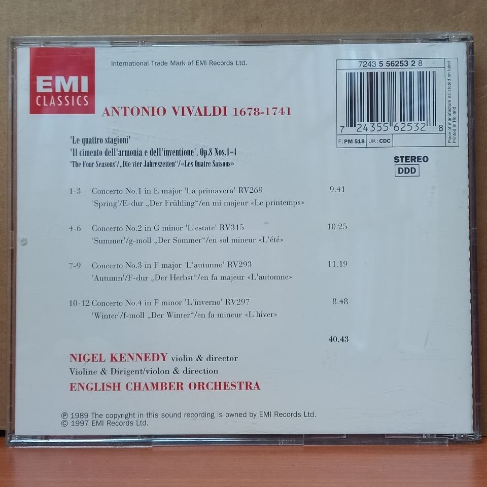 VIVALDI - THE FOUR SEASONS / NIGEL KENNEDY / ENGLISH CHAMBER ORCHESTRA (1997) - CD 2.EL