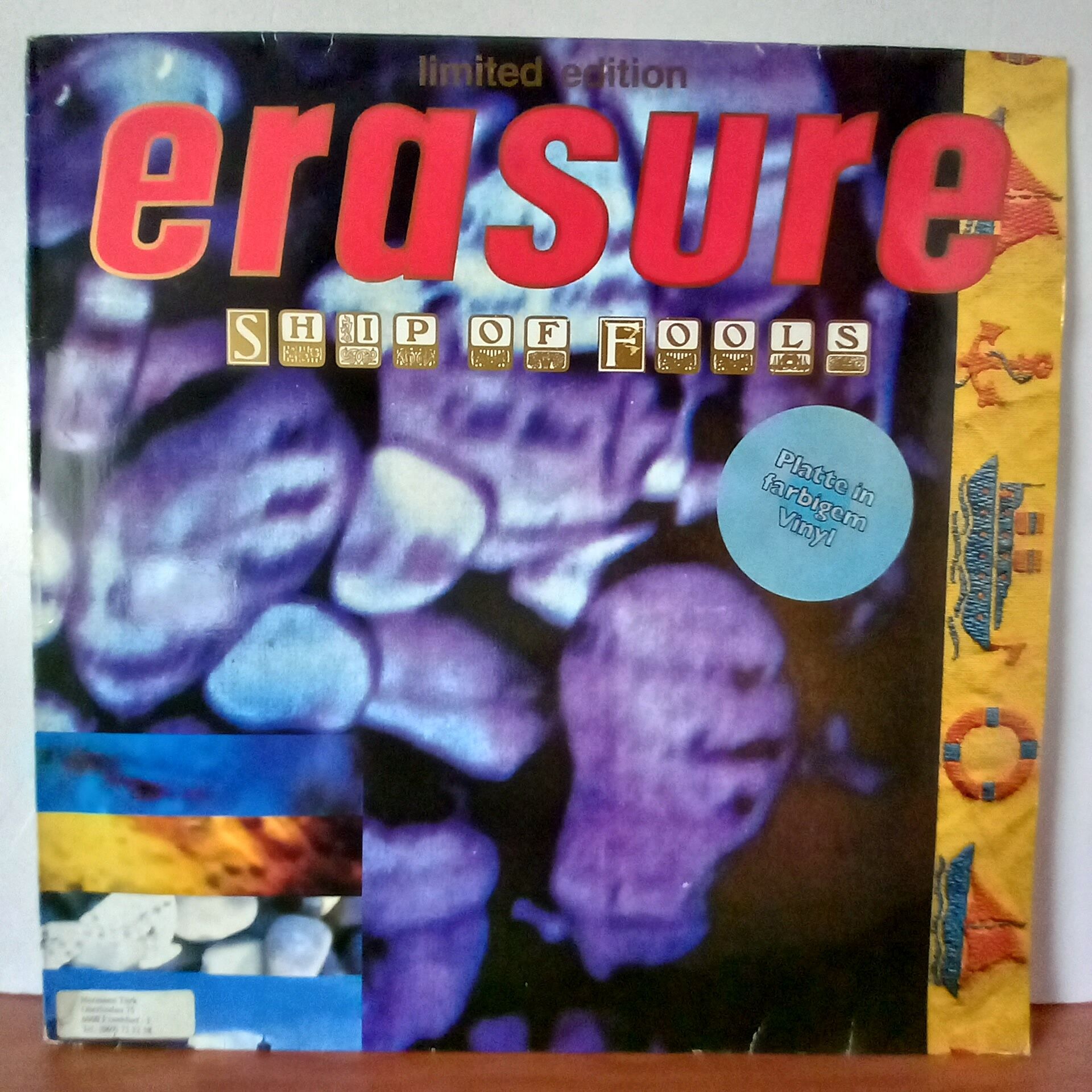 ERASURE – SHIP OF FOOLS (1988) - LP LIMITED EDITION MARBLED RED/BLUE/WHITE MAXI SINGLE 2.EL PLAK