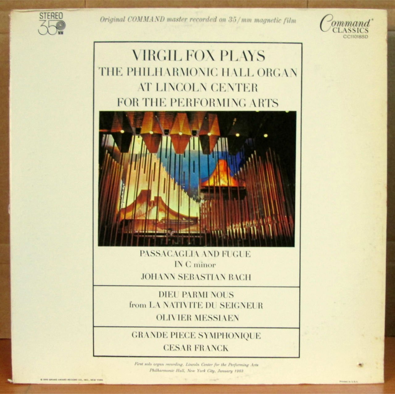 VIRGIL FOX plays BACH FRANCK LP 2.EL