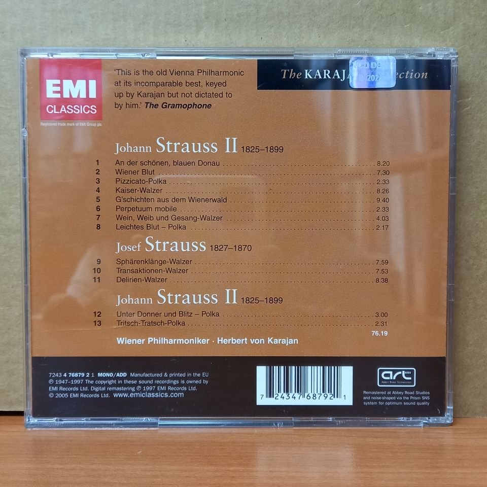 JOHANN STRAUSS - WALTZES & POLKAS / WIENER PHILHARMONIKER, HERBERT VON KARAJAN (2005) - CD 2.EL