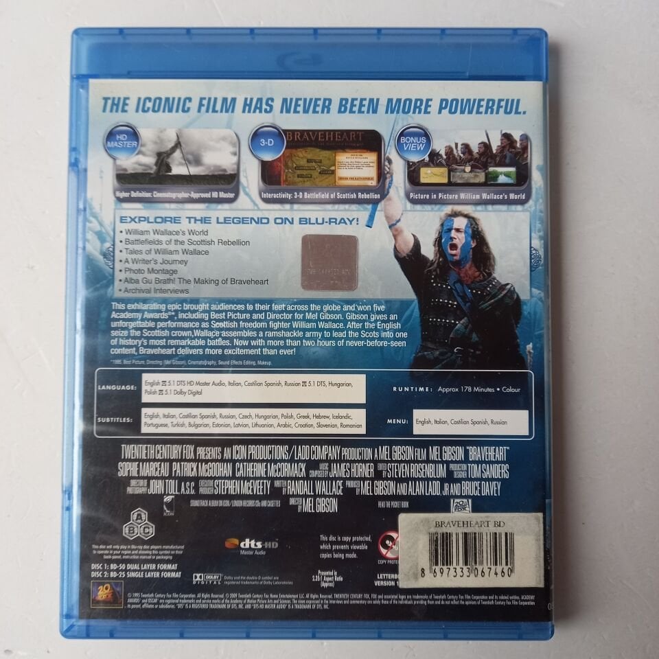 BRAVEHEART - MEL GIBSON -  BLU-RAY 2.EL