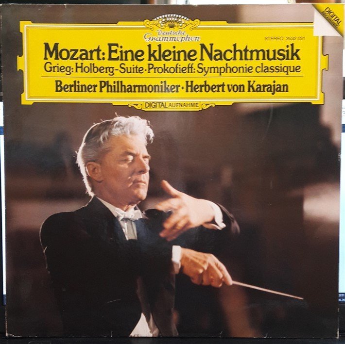 MOZART: EINE KLEINE NACHTMUSIK, GRIEG: HOLBERG SUITE, PROKOFIEV: CLASSICAL SYMPHONY, BERLINER PHILHARMONIKER, KARAJAN - 2.EL PLAK