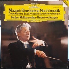 MOZART: EINE KLEINE NACHTMUSIK, GRIEG: HOLBERG SUITE, PROKOFIEV: CLASSICAL SYMPHONY, BERLINER PHILHARMONIKER, KARAJAN - 2.EL PLAK