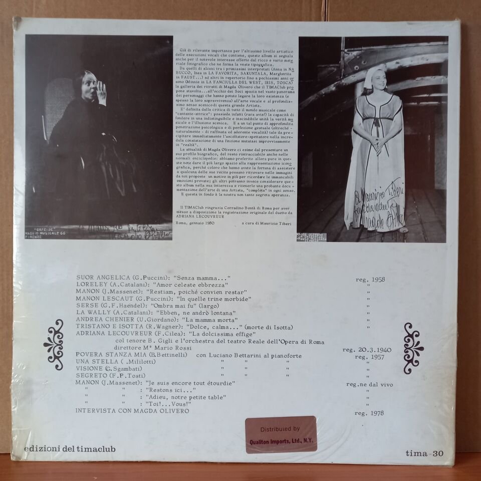 MAGDA OLIVERO – MAGDA OLIVERO / PUCCINI, HANDEL, CATALANI, MASSENET, GIORDANO, CILEA  (1980) - 2LP DÖNEM BASKISI SIFIR PLAK