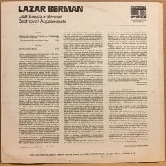 LISZT SONATA / BEETHOVEN APPASSIONATA, LAZAR BERMAN (1959) 1976 2.EL PLAK