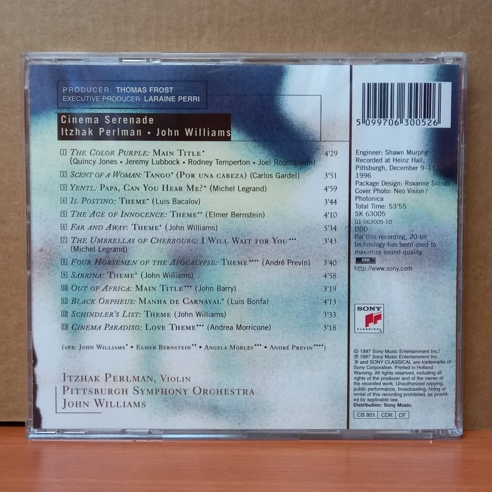 PERLMAN, WILLIAMS, PITTSBURGH SYMPHONY ORCHESTRA - CINEMA SERENADE (1997) - CD 2.EL