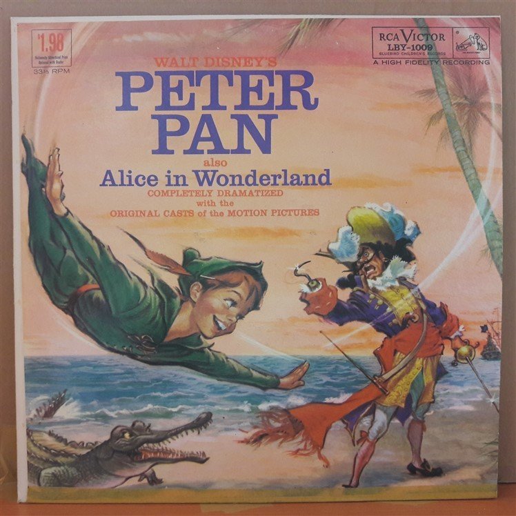 PETER PAN - ALICE IN WONDERLAND - WALT DISNEY - LP PLAK 2.EL