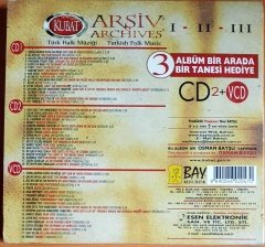 KUBAT - ARŞİV I II III / TÜRK HALK MÜZİĞİ (2000) - 2CD+VCD 2.EL