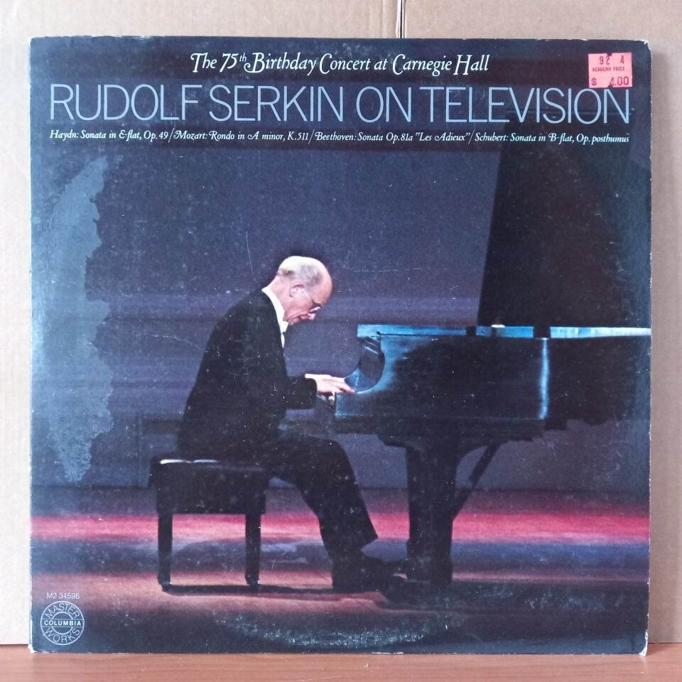 RUDOLF SERKIN ON TELEVISION / THE 75TH BIRTHDAY CONCERT AT CARNEGIE HALL / HAYDN, MOZART, BEETHOVEN, SCHUBERT (1978) - 2LP 2.EL PLAK