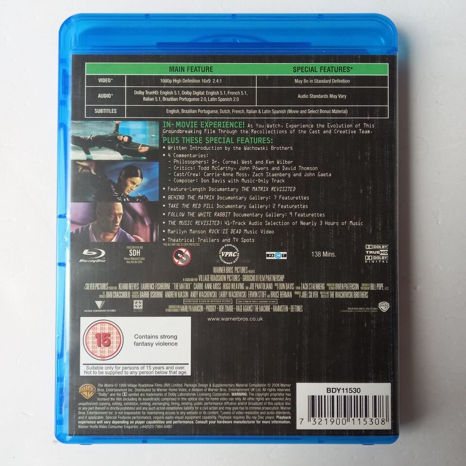 MATRIX - KEANU REEVES - LAURENCE FISHBURNE -  BLU-RAY 2.EL