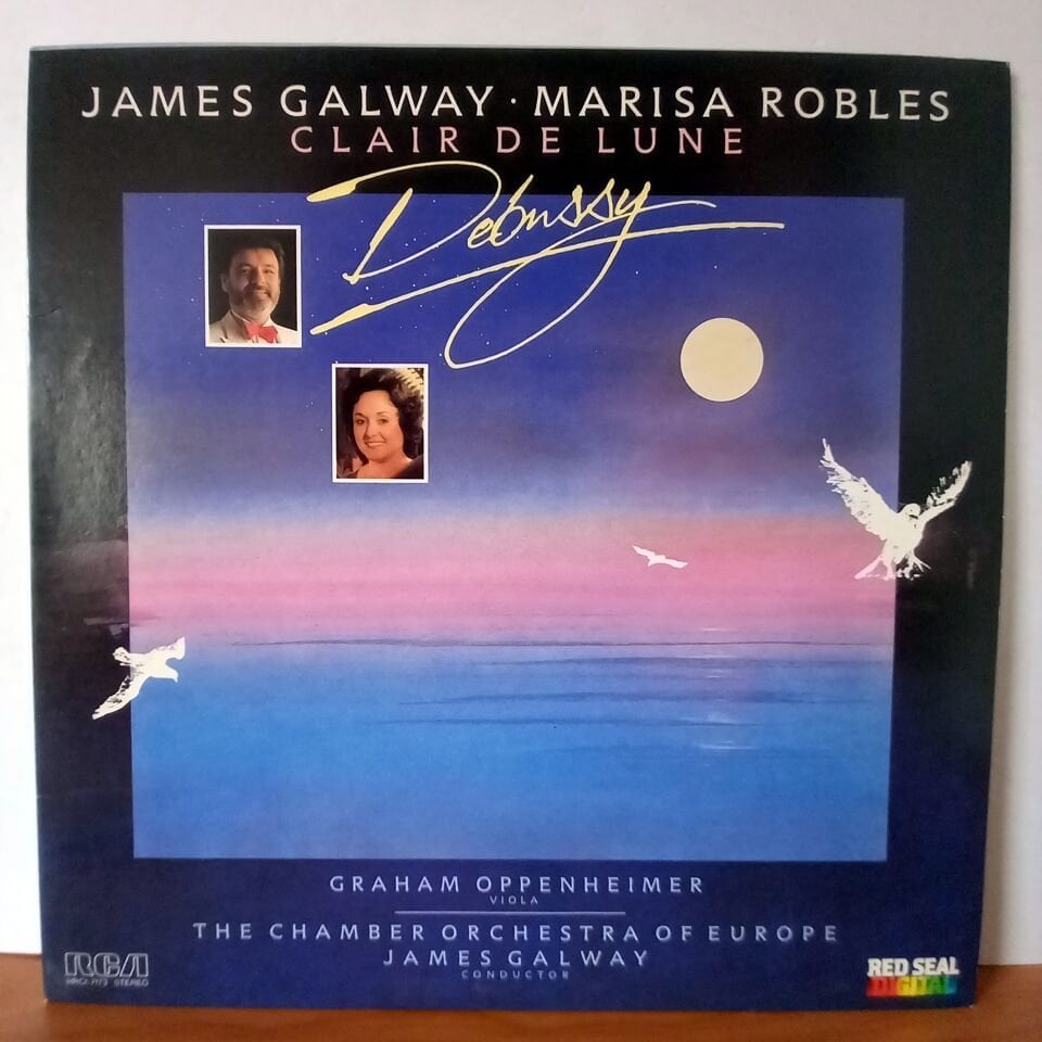 JAMES GALWAY, MARISA ROBLES, CLAIR DE LUNE / DEBUSSY / GRAHAM OPPENHEIMER, THE CHAMBER ORCHESTRA OF EUROPE (1986) - LP 2.EL PLAK