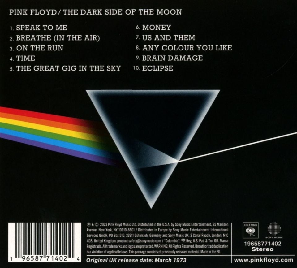 PINK FLOYD - DARK SIDE OF THE MOON (1973) - CD 2025 COLUMBIA/SONY EDITION / DIGIPACK / AMBALAJINDA SIFIR