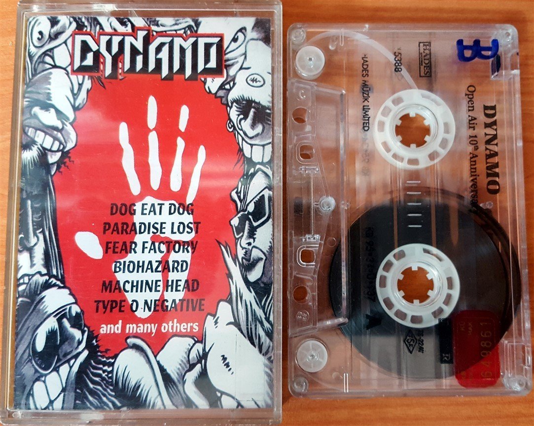 DYNAMO OPEN AIR 1OTH ANNIVERSARY TYPE O NEGATIVE MACHINE HEAD BIOHAZARD CASSETTE MADE IN TURKEY ''USED''