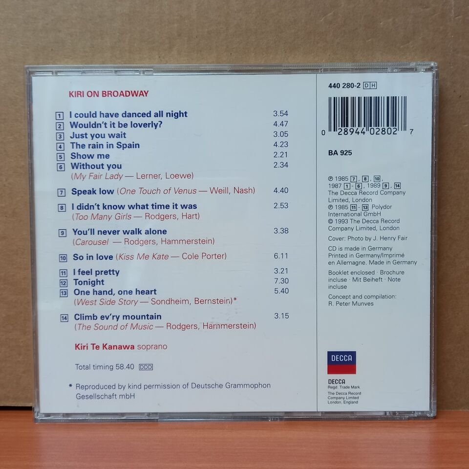 KIRI TE KANAWA – KIRI ON BROADWAY (1993) - CD 2.EL