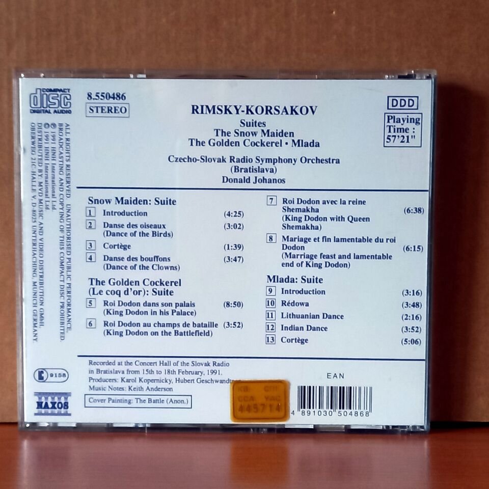 RIMSKY-KORSAKOV: SNOW MAIDEN • THE GOLDEN COCKEREL • MLADA / CZECHO-SLOVAK RADIO SYMPHONY ORCHESTRA (BRATISLAVA), DONALD JOHANOS (1991) - CD 2.EL