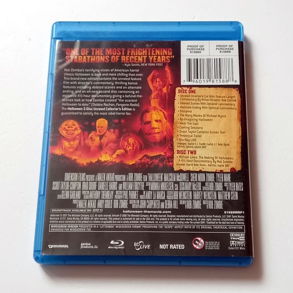 HALLOWEEN - MALCOLM MCDOWELL, SHERI MOON ZOMBIE - YÖN.: ROB ZOMBIE - 2 DİSK BLU-RAY REGION A 2.EL TR ALTYAZI YOKTUR