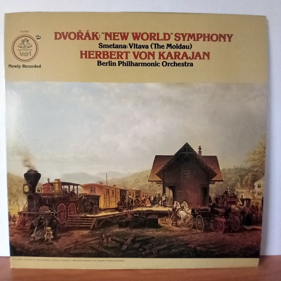 DVORAK: \'\'NEW WORLD\'\' SYMPHONY / SMETANA:  VLTAVA (THE MOLDAU) / HERBERT VON KARAJAN, BERLIN PHILHARMONIC ORCHESTRA (1977) - LP 2.EL PLAK