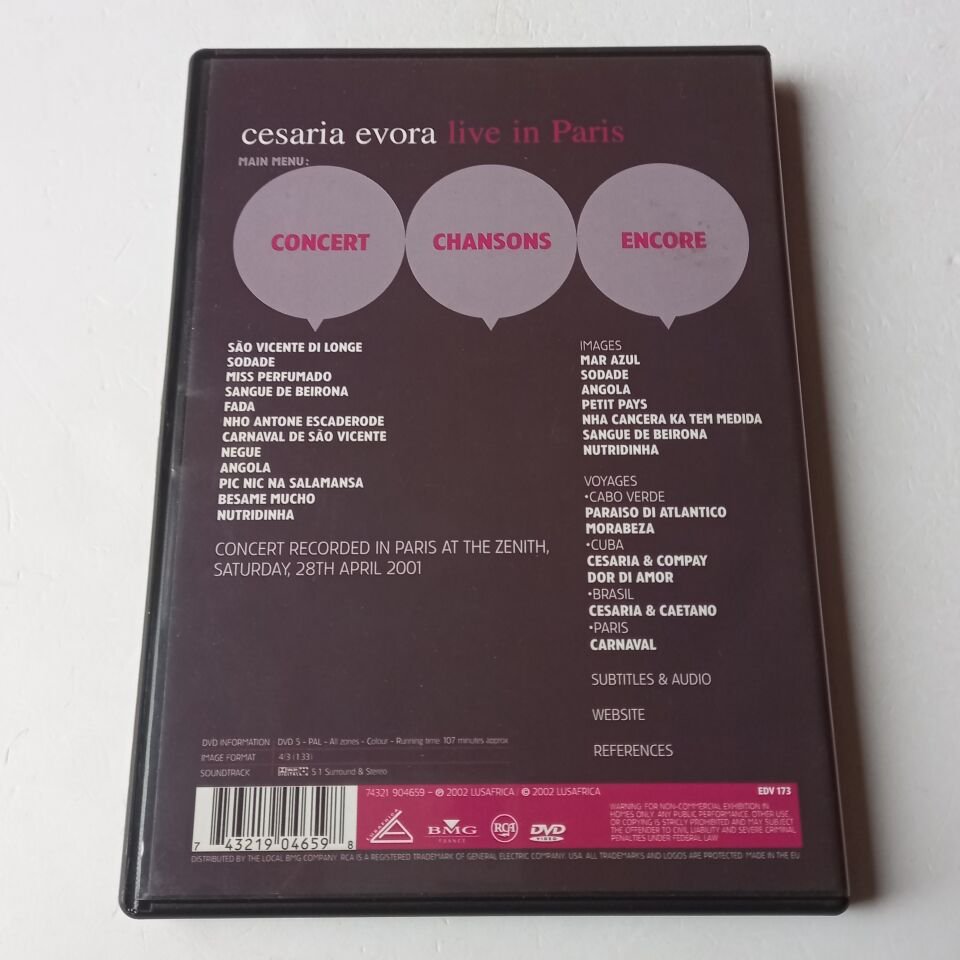 CESARIA EVORA - LIVE IN PARIS - DVD 2.EL