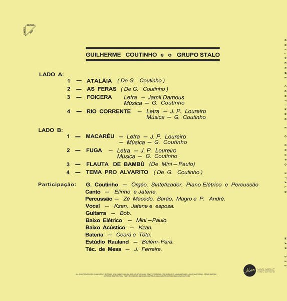 GUILHERME COUTINHO - E O GRUPO STALO (1978) - LP LATIN JAZZ MPB SOUL 2023 EDITION SIFIR PLAK