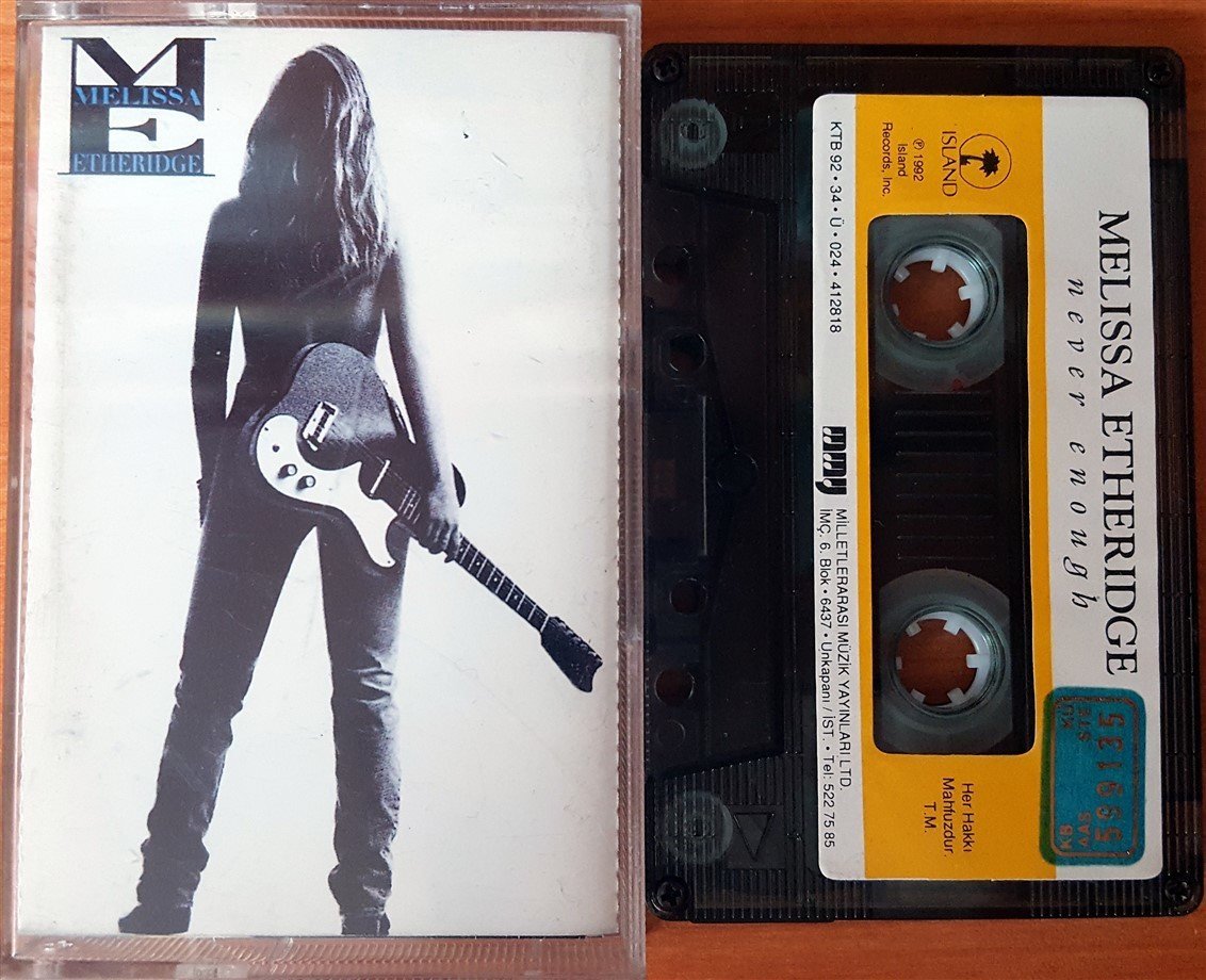 MELISSA ETHERIDGE - NEVER ENOUGH (1992) MMY CASSETTE MADE IN TURKEY ''USED'' PAPER LABEL