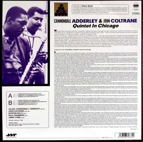 CANNONBALL ADDERLEY, JOHN COLTRANE - QUINTET IN CHICAGO (1960) - LP 2010 REMASTERED REISSUE 180GR SIFIR PLAK