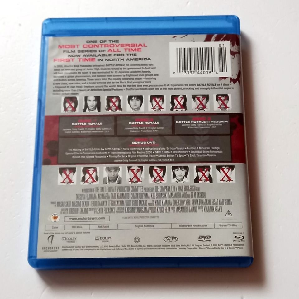 BATTLE ROYAL: THE COMPLETE COLLECTION - TATSUYA FUJIWARA, AKI MAEDA, BEAT TAKESHI - YÖN.: KINJI FUKASAKU - 3 DİSK BLU-RAY + DVD REGION A 2.EL TR ALTYAZI YOKTUR