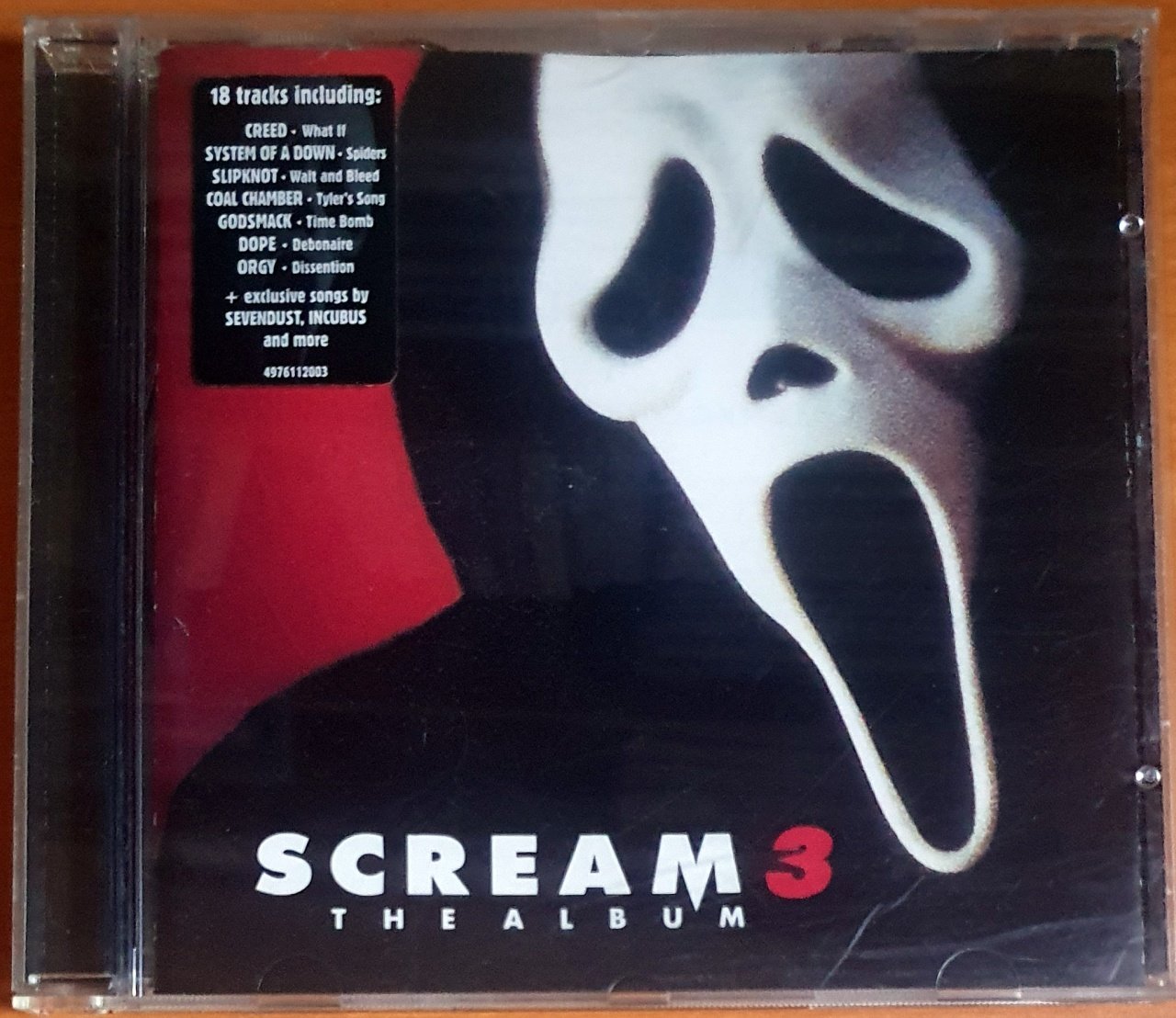 SCREAM 3 SOUNDTRACK / CREED, SYSTEM OF A DOWN, SLIPKNOT, COAL CHAMBER, GODSMACK, DOPE, ORGY, SEVENDUST, INCUBUS (2000) - CD 2.EL
