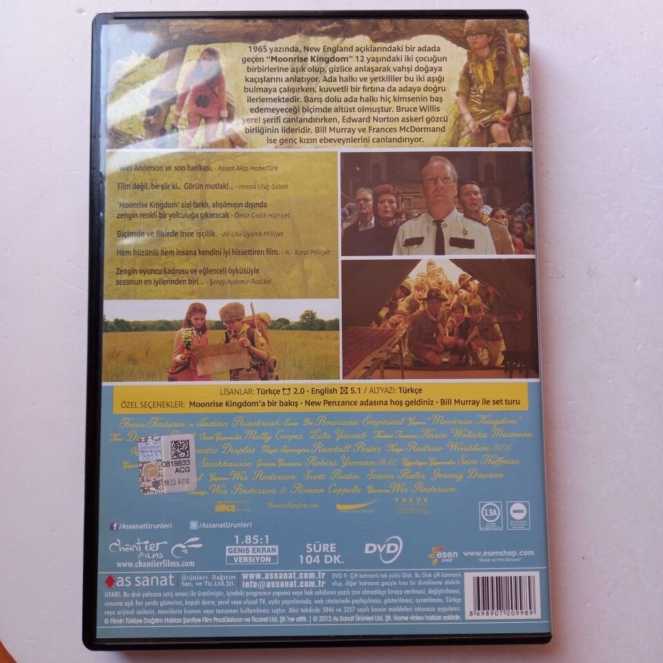 MOONRISE KINGDOM - WES ANDERSON, BRUCE WILLIS, BILL MURRAY - DVD 2.EL
