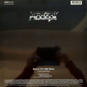 ACCEPT - BALLS TO THE WALL (1983) - LP 180GR 2019 EDITION SIFIR PLAK