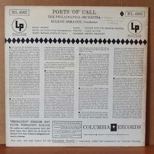 PORTS OF CALL / RAVEL, DEBUSY, CHABRIER, IBERT / THE PHILADELPHIA ORCHESTRA, EUGENE ORMANDY (1955) - LP 2.EL PLAK