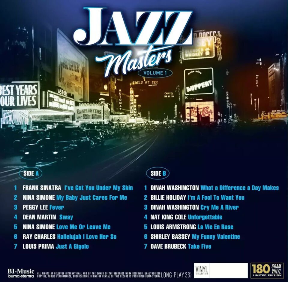 JAZZ MASTERS VOLUME 1 - UNFORGETTABLE VERY BEST OF JAZZ VOLUME 1 İLE AYNI İÇERİK - LP 180GR SIFIR PLAK