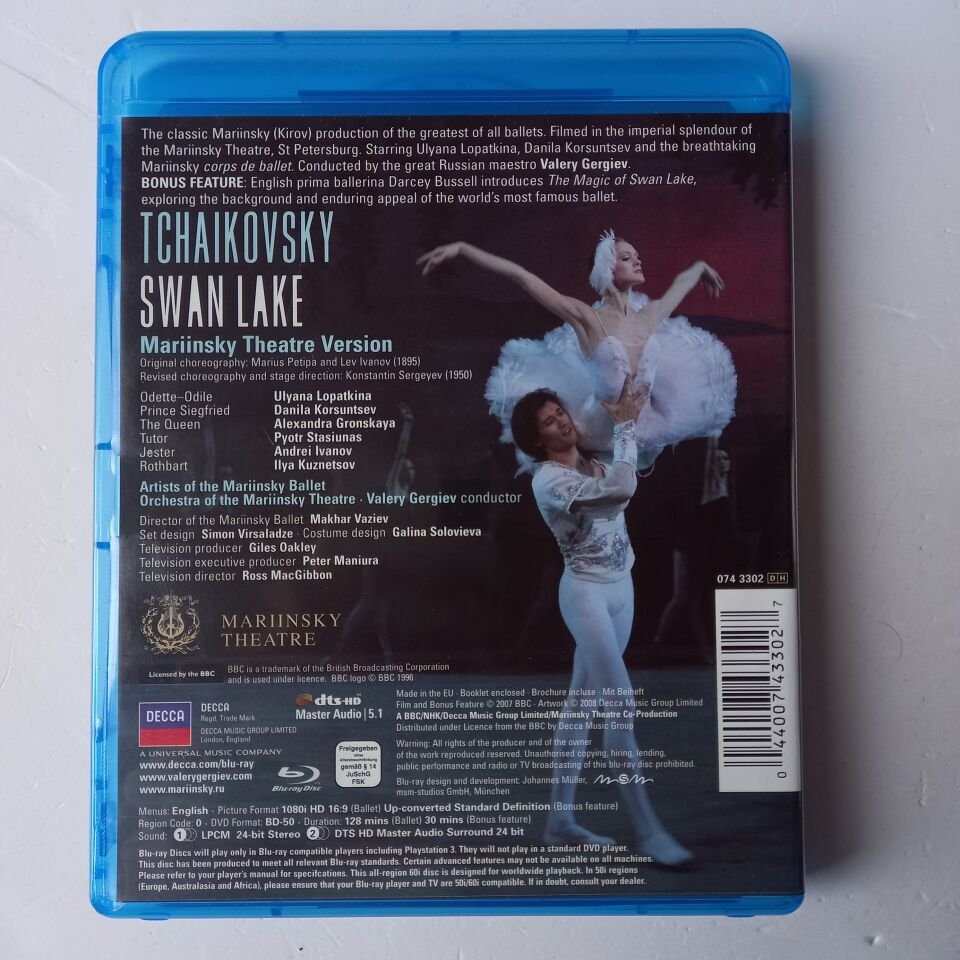 TCHAIKOVSKY - SWAN LAKE - LOPATKINA - KORSUNTSEV - MARIINSKY BALLET - VALERY GERGIEV- BLU-RAY 2.EL