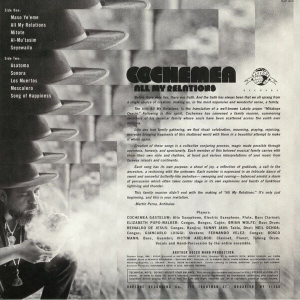 COCHEMEA - ALL MY RELATIONS (2019) - LP AFRICAN FOLK JAZZ FUNK JAZZ SIFIR PLAK