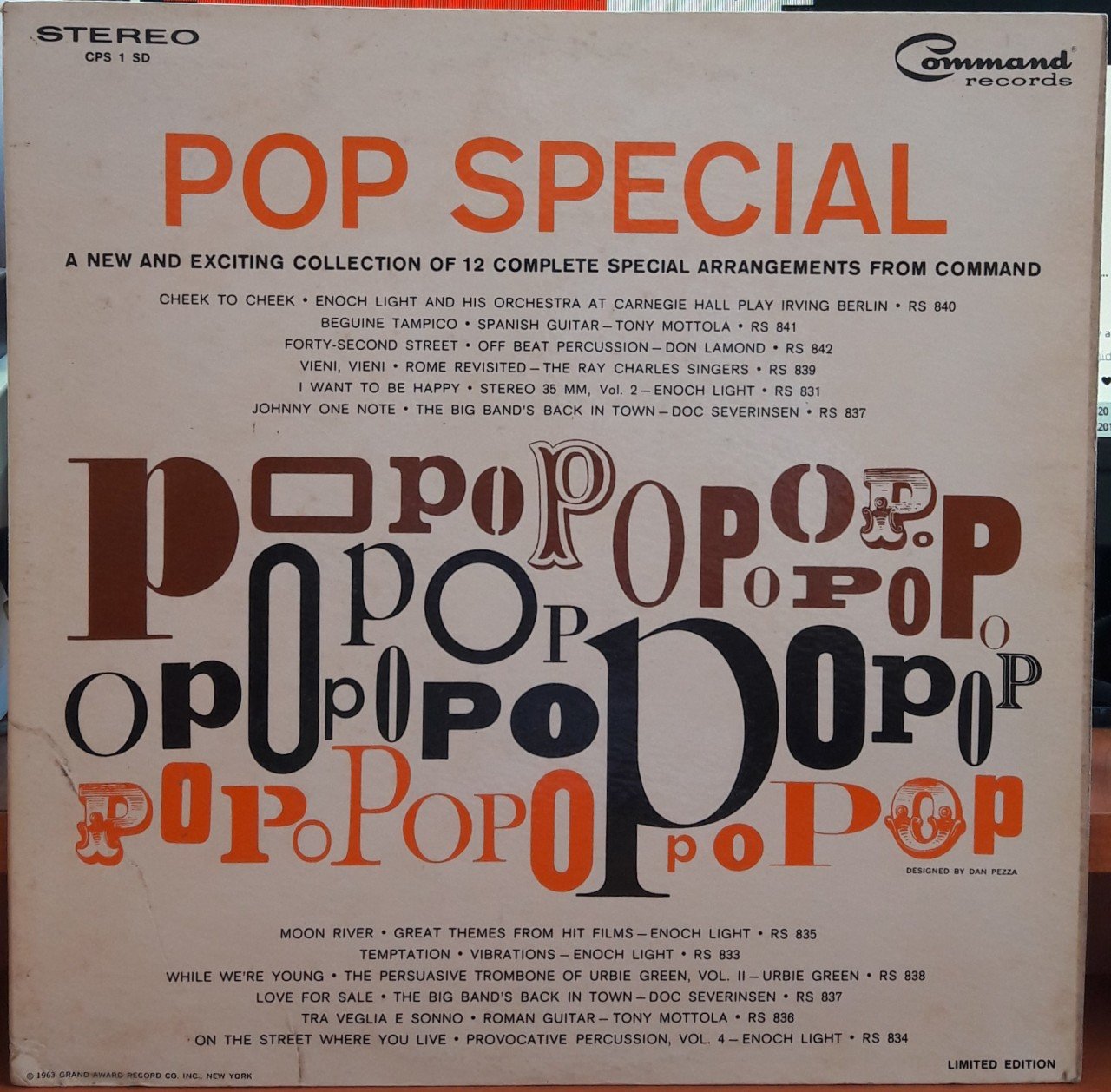 POP SPECIAL (1963) - COMMAND RECORDS PLAK 2.EL