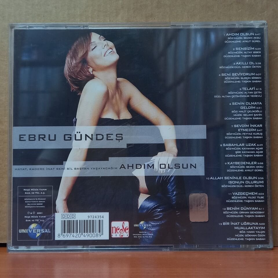 EBRU GÜNDEŞ - AHDIM OLSUN (2001) - CD 2.EL