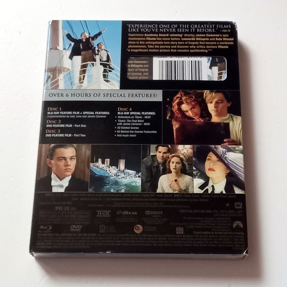 TITANIC - LEONARDO DICAPRIO, KATE WINSLET - YÖN.: JAMES CAMERON - 2 BLU-RAY + 2 DVD SLIPCOVER REGION A SIFIR TR ALTYAZI YOKTUR