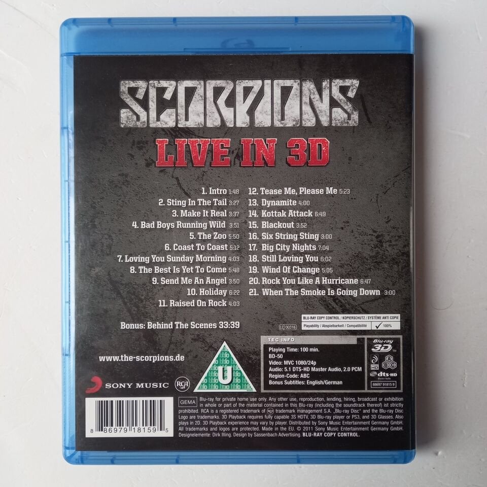 SCORPIONS - LIVE IN 3D- BLU-RAY 2.EL