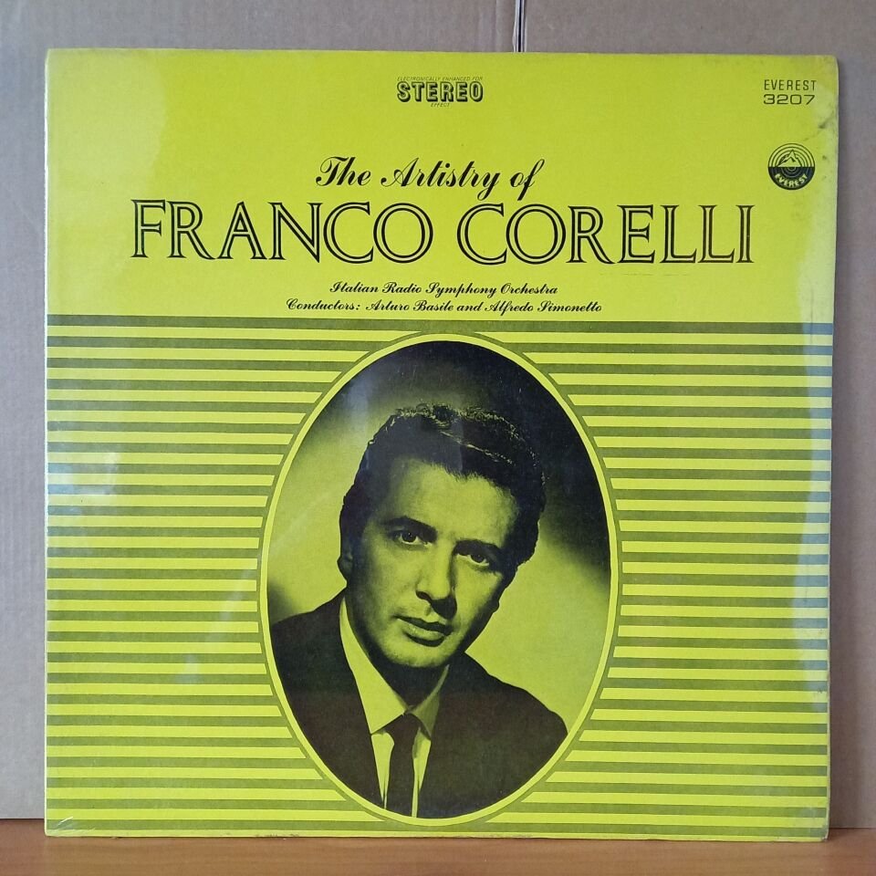 FRANCO CORELLI – THE ARTISTRY OF FRANCO CORELLI / ITALIAN RADIO SYMPHONY ORCHESTRA, ALFREDO SIMONETTO, ARTURO BASILE - LP DÖNEM BASKISI SIFIR PLAK