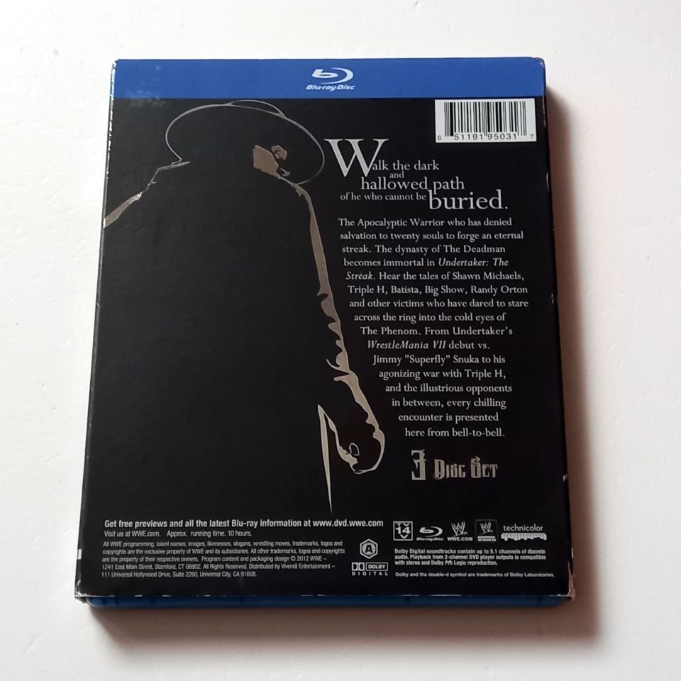 WWE UNDERTAKER: THE STREAK 20 - 0 - 3 DİSK BLU-RAY SLIPCOVER REGION A 2.EL TR ALTYAZI YOKTUR