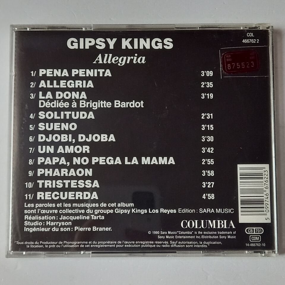 GIPSY KINGS – ALLEGRIA (1983) - CD 1990 REISSUE 2.EL