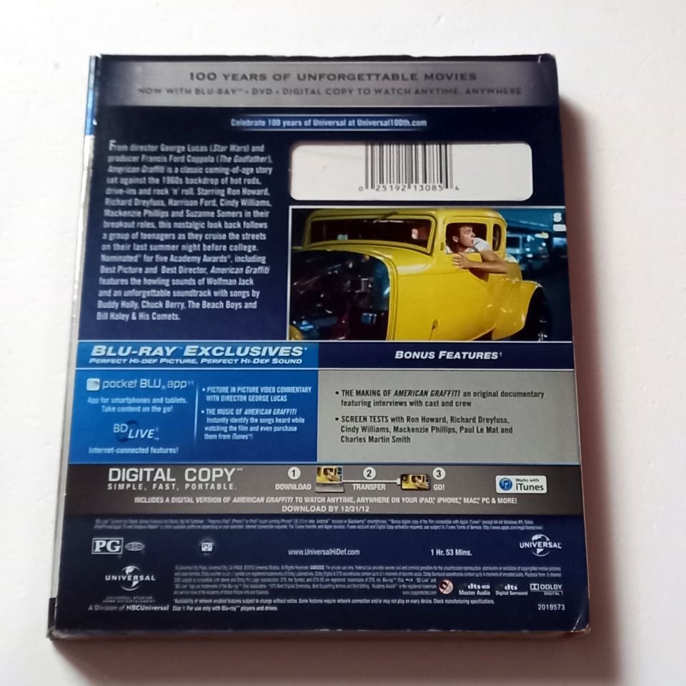 AMERICAN GRAFFITI - RICHARD DREYFUSS, RONNY HOWARD, PAUL LE MAT - YÖN.: GEORGE LUCAS - BLU-RAY UNIVERSAL 100TH ANN. EDITION SLIPCOVER REGION FREE SIFIR TR ALTYAZI YOKTUR