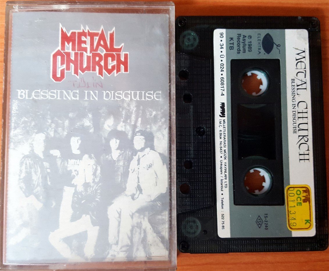 METAL CHURCH - BLESSING IN DISGUISE (1990) MMY CASSETTE MADE IN TURKEY ''USED'' PAPER LABEL