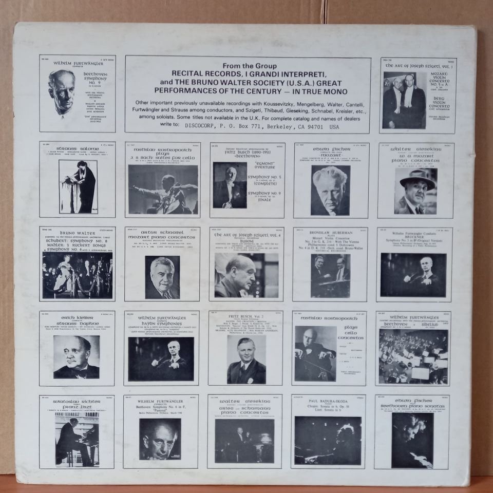BRAHMS: SYMPHONY NO. 3 IN F, OP. 90 / BRUCKNER: SYMPHONY NO. 4 IN E FLAT, ''ROMANTIC'' / HANS KNAPPERTSBUSCH CONDUCTS THE BERLIN PHILHARMONIC ORCHESTRA (1980) - 2LP 2.EL PLAK