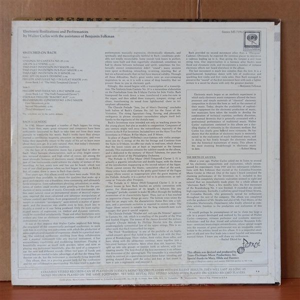 WALTER CARLOS – SWITCHED-ON BACH (1968) - LP 2. EL PLAK