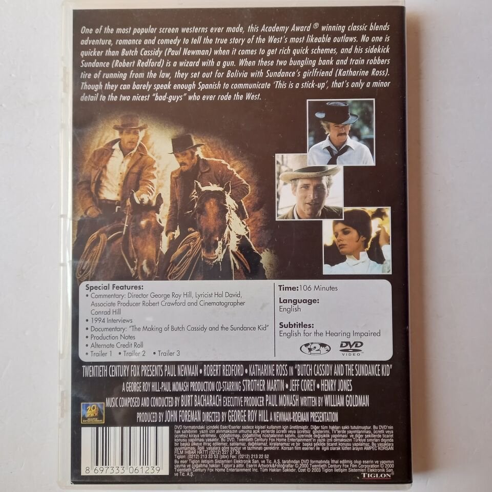 BUTCH CASSIDY AND THE SUNDANCE KID - PAUL NEWMAN, ROBERT REDFORD - DVD 2.BÖLGE 2.EL