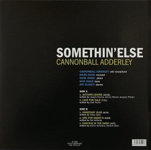 CANNONBALL ADDERLEY – SOMETHIN' ELSE (1958) - LP BLUE NOTE CLASSIC VINYL SERIES 180GR 2021 EDITION SIFIR PLAK